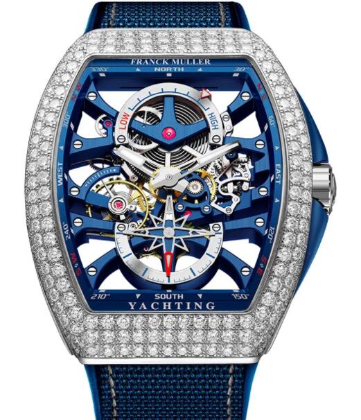 Franck Muller Vanguard Yachting Anchor Skeleton Replica Watch V 45 S6 PR SQT ANCRE FM YACHT (BL) WG